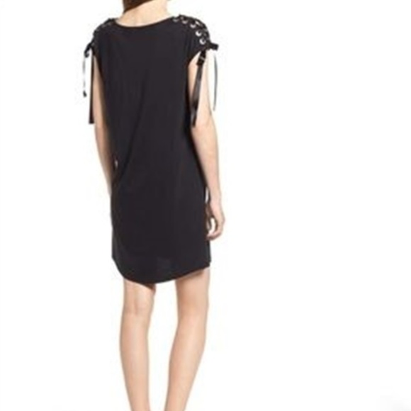 Sincerely Jules Ribbon Tie Black Dress Bow Shift M - Picture 2 of 6